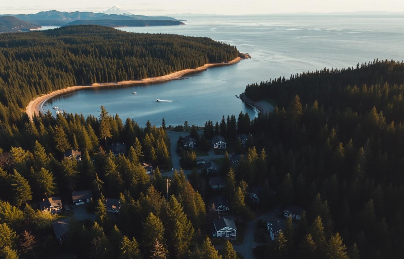 Coastal BC community from above